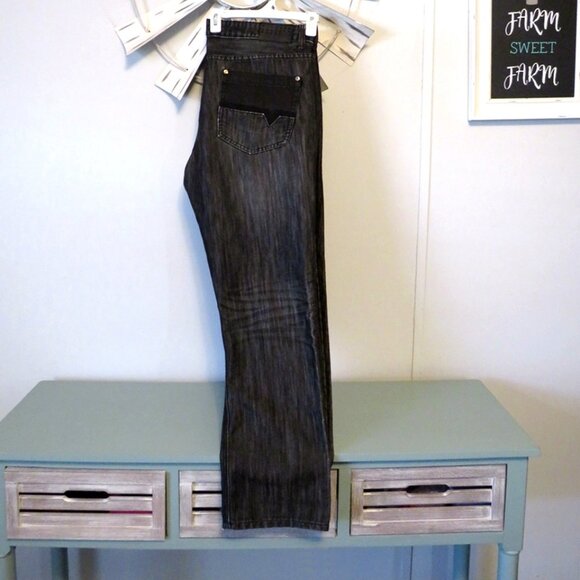 NWOT INC International Concepts Berlin Slim Straight Jeans Black Size 40x32 - Picture 5 of 14